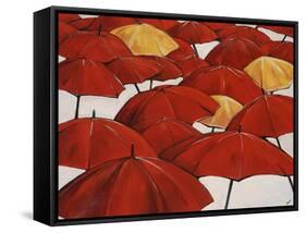 Umbrella Parade-Sydney Edmunds-Framed Stretched Canvas