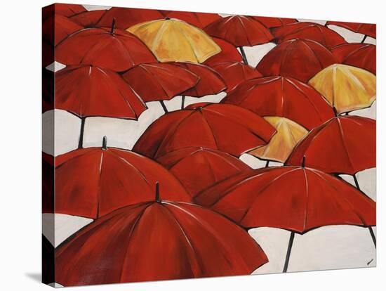 Umbrella Parade-Sydney Edmunds-Stretched Canvas