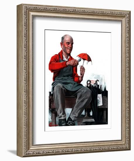 "Umbrella Repair Man,"April 25, 1925-Elbert Mcgran Jackson-Framed Giclee Print