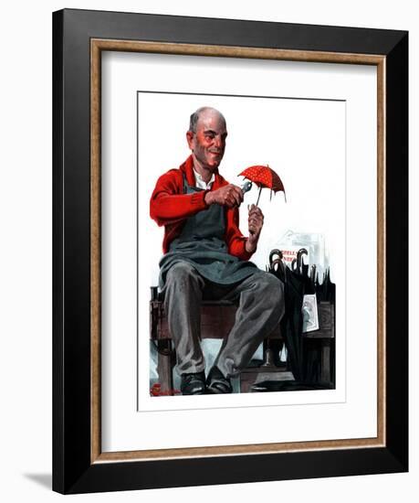 "Umbrella Repair Man,"April 25, 1925-Elbert Mcgran Jackson-Framed Giclee Print