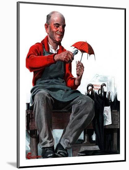 "Umbrella Repair Man,"April 25, 1925-Elbert Mcgran Jackson-Mounted Giclee Print