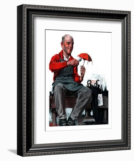 "Umbrella Repair Man,"April 25, 1925-Elbert Mcgran Jackson-Framed Giclee Print