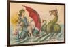 Umbrella Versus Sea Dragon-null-Framed Art Print