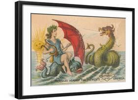 Umbrella Versus Sea Dragon-null-Framed Art Print