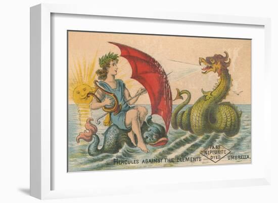 Umbrella Versus Sea Dragon-null-Framed Art Print