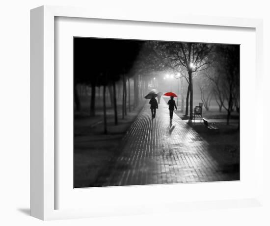 Umbrella Walk-null-Framed Art Print