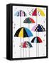 Umbrella Ways-Sydney Edmunds-Framed Stretched Canvas