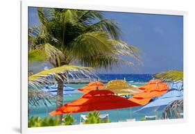 Umbrellas and Shade at Castaway Cay, Bahamas, Caribbean-Kymri Wilt-Framed Photographic Print