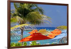 Umbrellas and Shade at Castaway Cay, Bahamas, Caribbean-Kymri Wilt-Framed Photographic Print