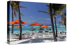 Umbrellas and Shade at Castaway Cay, Bahamas, Caribbean-Kymri Wilt-Stretched Canvas