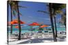 Umbrellas and Shade at Castaway Cay, Bahamas, Caribbean-Kymri Wilt-Stretched Canvas