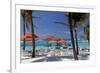 Umbrellas and Shade at Castaway Cay, Bahamas, Caribbean-Kymri Wilt-Framed Photographic Print