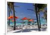 Umbrellas and Shade at Castaway Cay, Bahamas, Caribbean-Kymri Wilt-Framed Photographic Print