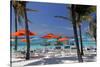 Umbrellas and Shade at Castaway Cay, Bahamas, Caribbean-Kymri Wilt-Stretched Canvas