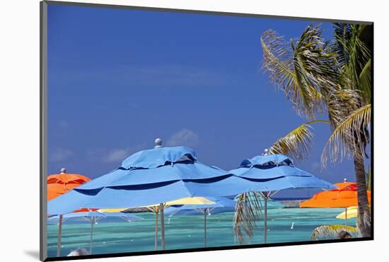 Umbrellas and Shade at Castaway Cay, Bahamas, Caribbean-Kymri Wilt-Mounted Photographic Print