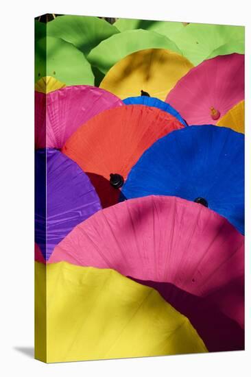 Umbrellas at Borsang Handicraft Village, Chiang Mai, Thailand, Southeast Asia, Asia-null-Stretched Canvas