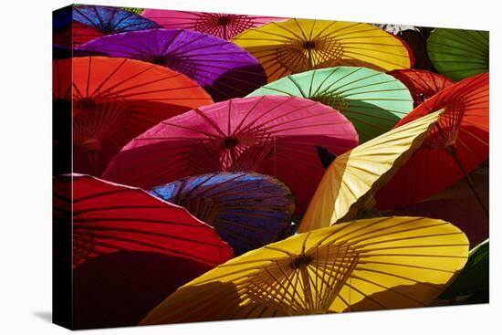 Umbrellas at Borsang Handicraft Village, Chiang Mai, Thailand, Southeast Asia, Asia-null-Stretched Canvas