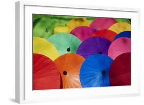 Umbrellas at Borsang Handicraft Village, Chiang Mai, Thailand, Southeast Asia, Asia-null-Framed Photographic Print