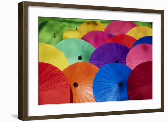 Umbrellas at Borsang Handicraft Village, Chiang Mai, Thailand, Southeast Asia, Asia-null-Framed Photographic Print