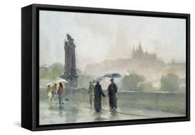 Umbrellas, Charles Bridge, Prague-Trevor Chamberlain-Framed Stretched Canvas