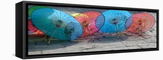 Umbrellas For Sale on the Streets, Shandong Province, Jinan, China-Bruce Behnke-Framed Stretched Canvas