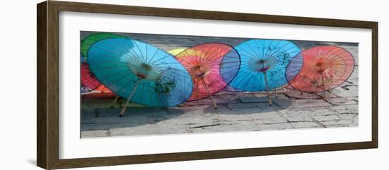 Umbrellas For Sale on the Streets, Shandong Province, Jinan, China-Bruce Behnke-Framed Photographic Print