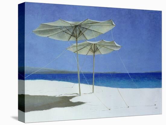 Umbrellas, Greece, 1995-Lincoln Seligman-Stretched Canvas