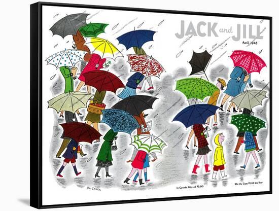 Umbrellas - Jack and Jill, April 1945-Stella May DaCosta-Framed Stretched Canvas