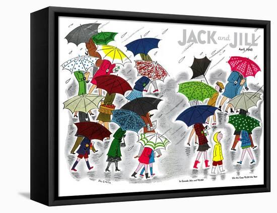 Umbrellas - Jack and Jill, April 1945-Stella May DaCosta-Framed Stretched Canvas