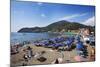 Umbrellas on the Beach at Levanto, Liguria, Italy, Mediterranean, Europe-Mark Sunderland-Mounted Photographic Print