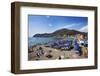 Umbrellas on the Beach at Levanto, Liguria, Italy, Mediterranean, Europe-Mark Sunderland-Framed Photographic Print