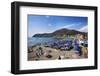 Umbrellas on the Beach at Levanto, Liguria, Italy, Mediterranean, Europe-Mark Sunderland-Framed Photographic Print