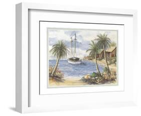 Umbrellas on the Beach-unknown Thompson-Framed Art Print