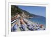 Umbrellas on the New Town Beach at Monterosso Al Mare-Mark Sunderland-Framed Photographic Print