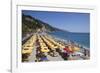 Umbrellas on the New Town Beach at Monterosso Al Mare-Mark Sunderland-Framed Photographic Print