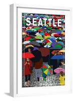 Umbrellas - Seattle, WA, c.2009-Lantern Press-Framed Art Print