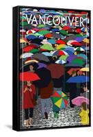 Umbrellas - Vancouver, BC-Lantern Press-Framed Stretched Canvas