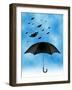 Umbrellas-sean gladwell-Framed Art Print