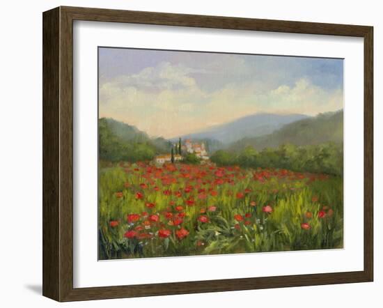 Umbrian Poppy Field-Mary Jean Weber-Framed Art Print