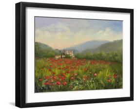 Umbrian Poppy Field-Mary Jean Weber-Framed Art Print