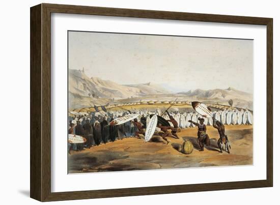 Umpanda Inspecting Troops at Nonduengi, 1849-George French Angas-Framed Giclee Print