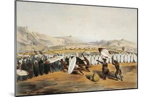 Umpanda Inspecting Troops at Nonduengi, 1849-George French Angas-Mounted Giclee Print