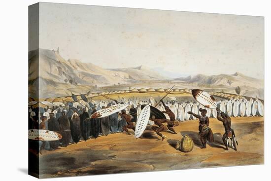 Umpanda Inspecting Troops at Nonduengi, 1849-George French Angas-Stretched Canvas