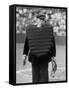 Umpire Bill Summers Glaring Toward Cleveland Indians Dugout-George Silk-Framed Stretched Canvas