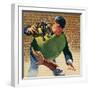 Umpire Holding Mask, 1944-null-Framed Giclee Print