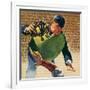 Umpire Holding Mask, 1944-null-Framed Giclee Print