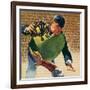 Umpire Holding Mask, 1944-null-Framed Giclee Print