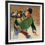 Umpire Holding Mask, 1944-null-Framed Giclee Print