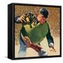 Umpire Holding Mask, 1944-null-Framed Stretched Canvas