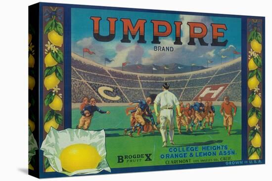 Umpire Lemon Label - Claremont, CA-Lantern Press-Stretched Canvas